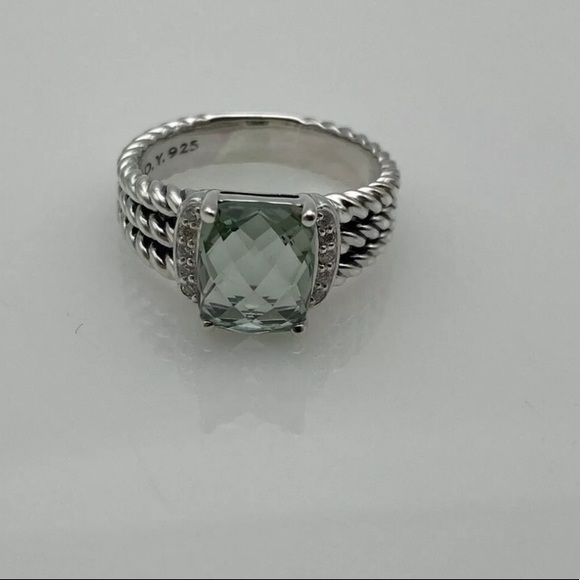 David Yurman Sterling Silver Petite Wheaton Prasiolite Ring...